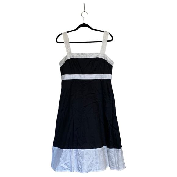 NWT Vintage CALVIN KLEIN Tank Dress Black White Y2K Pinup Summer Large Sailor - Picture 1 of 7